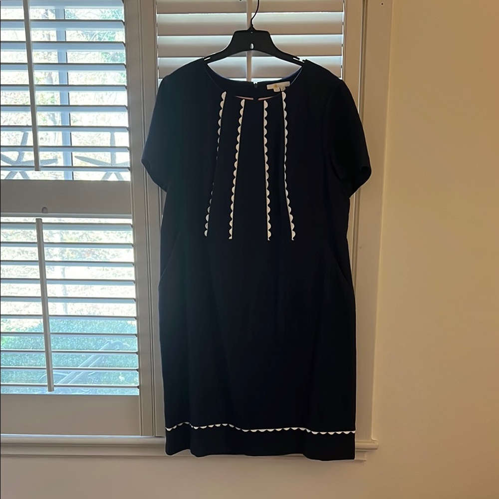 Boden Navy Dress with White Trim